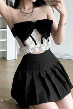 Velvet Ribbon Lace Corset Tank Top - Y2K Fashion Aesthetic for Women - Coquette Style Grunge Outfit