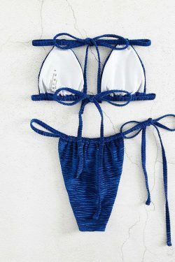 Velvet Solid Color Bikini: Y2K Fashion - Coquette Aesthetic, Grunge Style, Cute Tops, Pastel Goth