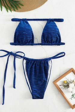 Velvet Solid Color Bikini: Y2K Fashion - Coquette Aesthetic, Grunge Style, Cute Tops, Pastel Goth