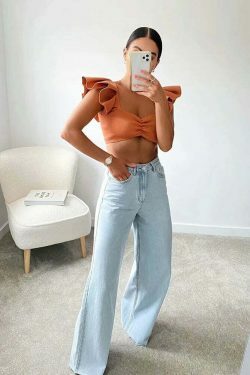 Vintage-Inspired 'Take Me As I Am' Straight Leg Baggy Jeans for Women - Y2K Fashion Statement