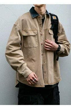 Vintage-Inspired Cargo Overshirt - Y2K Fashion with Coquette Aesthetic