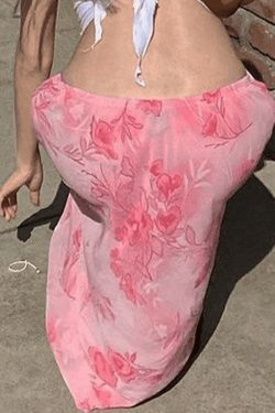 Vintage-Inspired Chiffon Floral Midi Skirt - Y2K Fashion Coquette & Gr