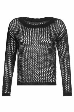 Vintage-Inspired Crochet Knit Top - Y2K Fashion Aesthetic with Coquette & Grunge Vibes