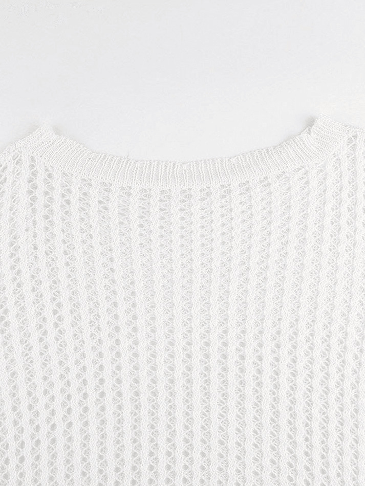 Vintage-Inspired Crochet Knit Top - Y2K Fashion Aesthetic with Coquette & Grunge Vibes