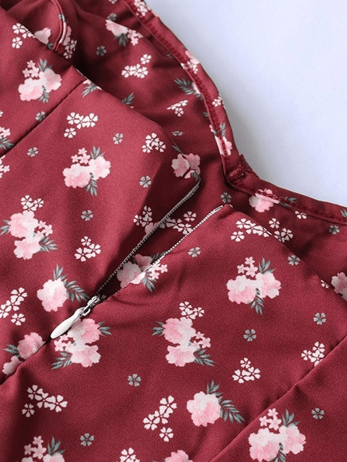 Vintage-Inspired Ditsy Floral Maxi Dress with a Split Hem - Y2K Fashion Aesthetic Vintage-Inspired Ditsy Floral Maxi Dress with a Split Hem - Y2K Fashion Aesthetic