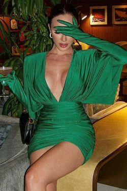 Vintage-inspired Elegant Dress with Long Sleeves and Gloves - Y2K Fashion Aesthetic