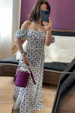 Vintage-inspired Evelyn Floral Dress for a Coquette Aesthetic Look with a Touch of Y2K Fashion