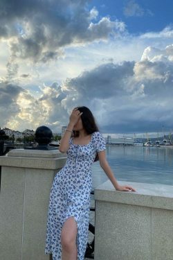 Vintage-inspired Evelyn Floral Dress for a Coquette Aesthetic Look with a Touch of Y2K Fashion