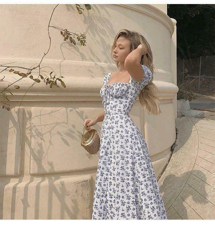 Vintage-inspired Evelyn Floral Dress for a Coquette Aesthetic Look with a Touch of Y2K Fashion Vintage-inspired Evelyn Floral Dress for a Coquette Aesthetic Look with a Touch of Y2K Fashion