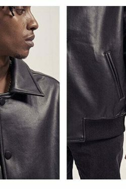 Vintage-Inspired Faux Leather Jacket with 90s Aesthetic Vibe