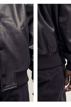 Vintage-Inspired Faux Leather Jacket with 90s Aesthetic Vibe