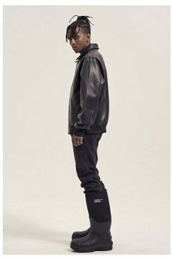 Vintage-Inspired Faux Leather Jacket with 90s Aesthetic Vibe