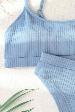 Vintage-Inspired High Waist Bikini Set for Women - Y2K Fashion Swimwear with Retro Aesthetic Vibe