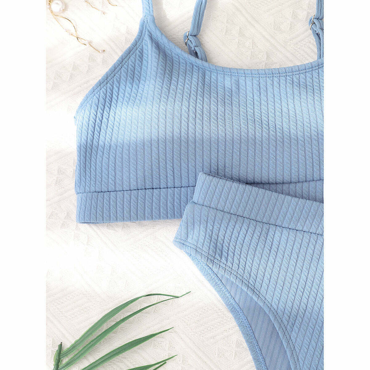 Vintage-Inspired High Waist Bikini Set for Women - Y2K Fashion Swimwear with Retro Aesthetic Vibe