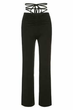 Vintage-Inspired High Waist Cargo Skirt with Tie-Up Detail