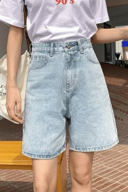 Vintage-Inspired High Waist Denim Shorts for Women - Y2K Fashion Aesthetic with a Coquette Twist