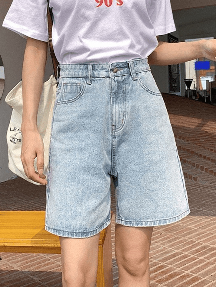 Vintage-Inspired High Waist Denim Shorts for Women - Y2K Fashion Aesthetic with a Coquette Twist