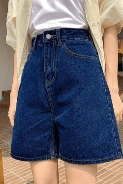 Vintage-Inspired High Waist Denim Shorts for Women - Y2K Fashion Aesthetic with a Coquette Twist