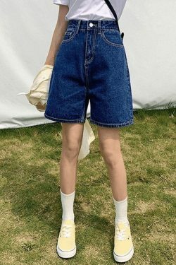 Vintage-Inspired High Waist Denim Shorts for Women - Y2K Fashion Aesthetic with a Coquette Twist