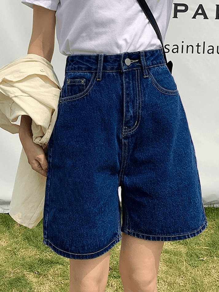 Vintage-Inspired High Waist Denim Shorts for Women - Y2K Fashion Aesthetic with a Coquette Twist