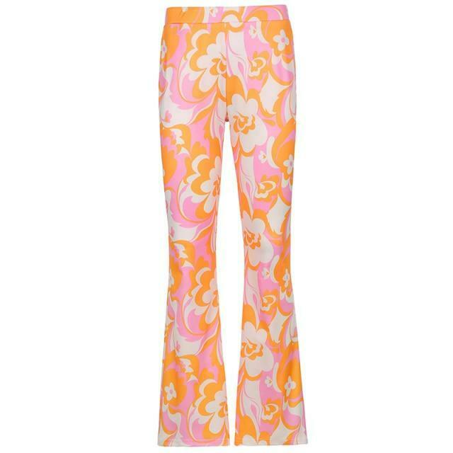 Vintage-Inspired High Waist Floral Boot Cut Pants - Y2K Fashion with Coquette Aesthetic