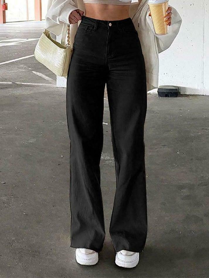 Vintage-Inspired High Waisted Flare Jeans for Women - Y2K Fashion with a Coquette Aesthetic