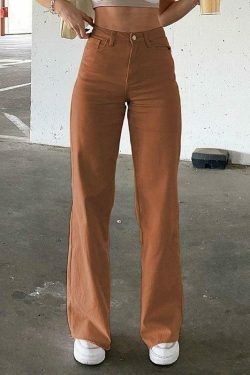 Vintage-Inspired High Waisted Flare Jeans for Women - Y2K Fashion with a Coquette Aesthetic