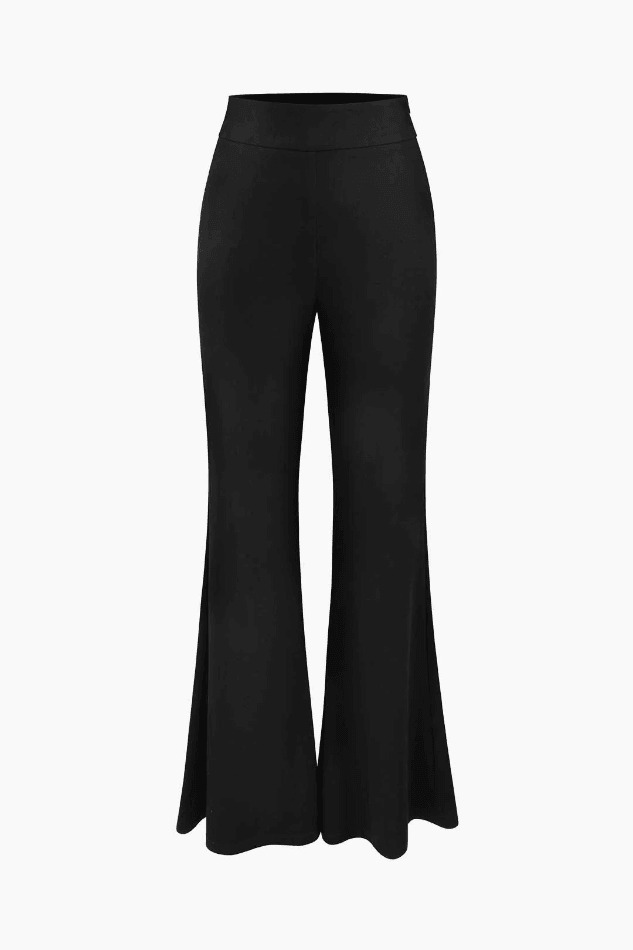 Vintage-Inspired High Waisted Flare Leg Pants for Y2K Fashion Enthusiasts