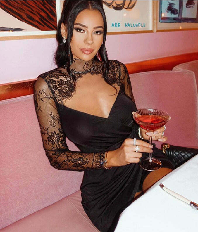 Vintage-Inspired Knitted Lace Long Sleeve Dress for Women - Y2K Fashion Aesthetic