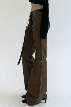 Vintage-Inspired Low Waist Boot-Cut Jeans for Women - Y2K Fashion with a Coquette Aesthetic