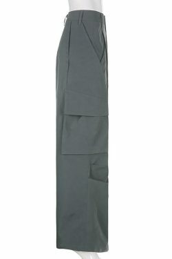 Vintage-Inspired Low Waist Cargo Pants for Women - Y2K Fashion with Grunge & Coquette Aesthetic