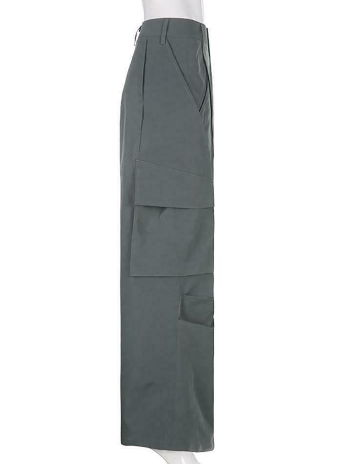 Vintage-Inspired Low Waist Cargo Pants for Women - Y2K Fashion with Grunge & Coquette Aesthetic