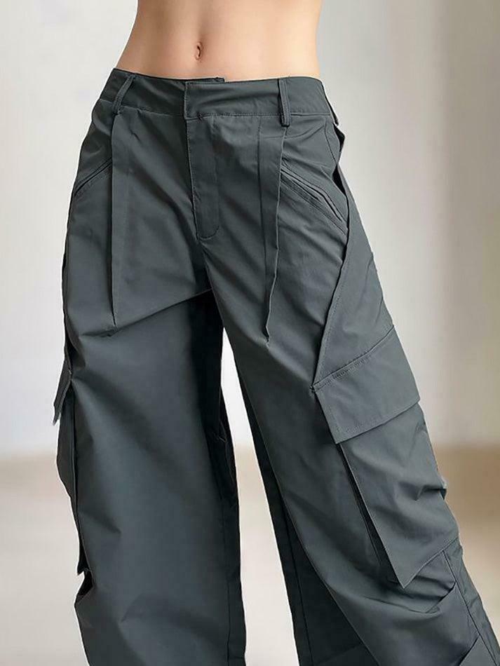 Vintage-Inspired Low Waist Cargo Pants for Women - Y2K Fashion with Grunge & Coquette Aesthetic