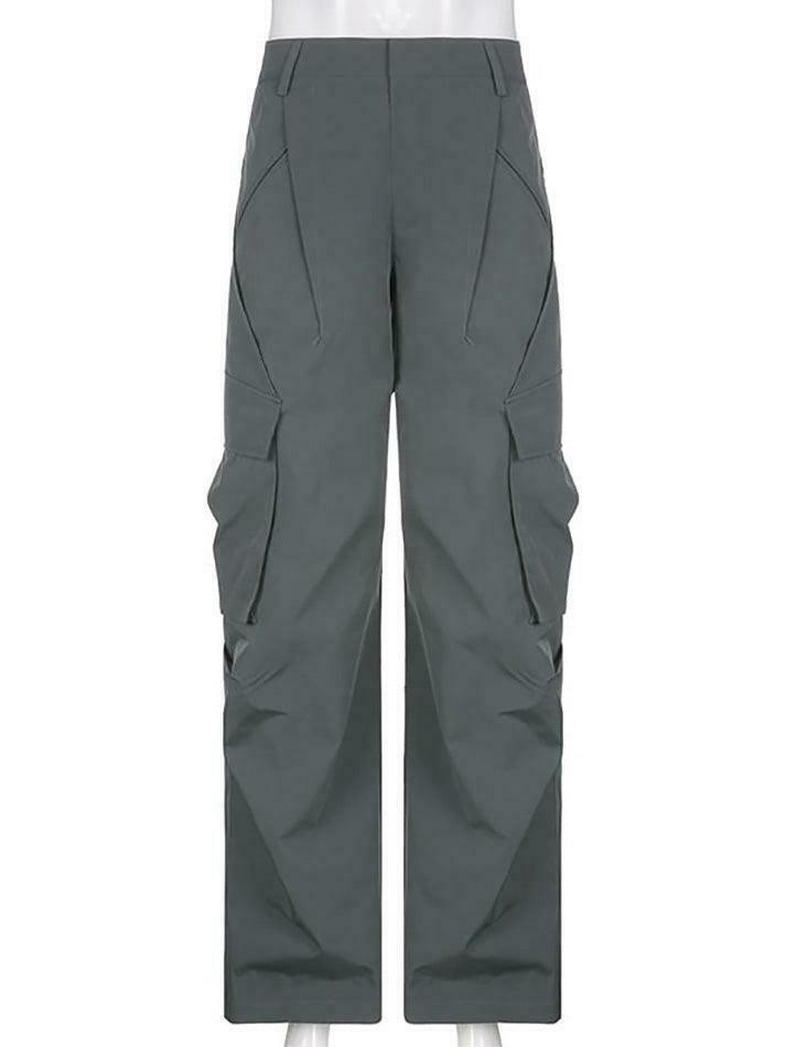 Vintage-Inspired Low Waist Cargo Pants for Women - Y2K Fashion with Grunge & Coquette Aesthetic