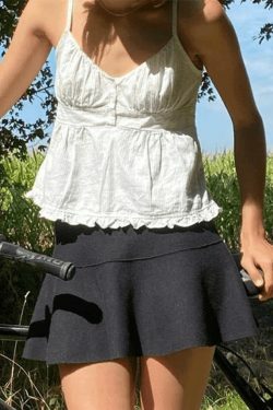 Vintage-Inspired Puff Sleeve Ruffle Blouse - Y2K Fashion Aesthetic with Coquette & Grunge Vibes