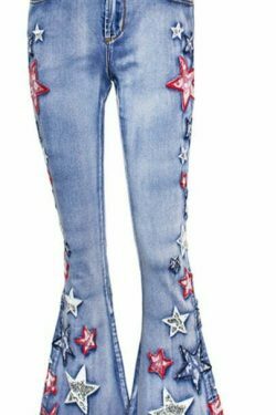 Vintage-Inspired Wide-Leg Denim Bell-Bottom Pants for Women - Y2K Fashion Statement Piece