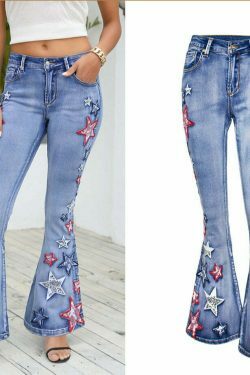 Vintage-Inspired Wide-Leg Denim Bell-Bottom Pants for Women - Y2K Fashion Statement Piece