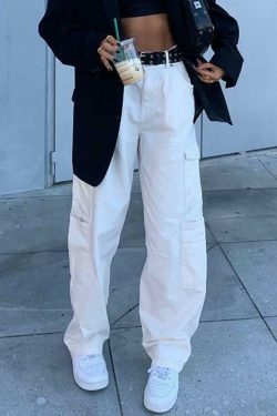 Vintage-Inspired Y2K Boyfriend Jeans with Side Pockets - Coquette Aesthetic Grunge Style