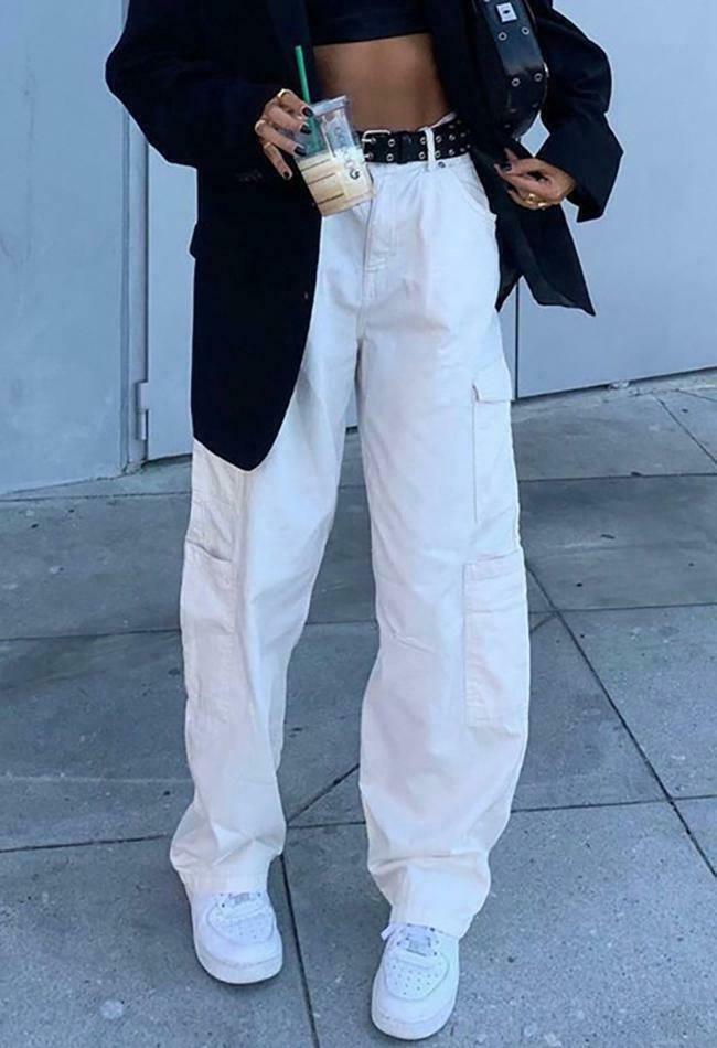 Vintage-Inspired Y2K Boyfriend Jeans with Side Pockets - Coquette Aesthetic Grunge Style