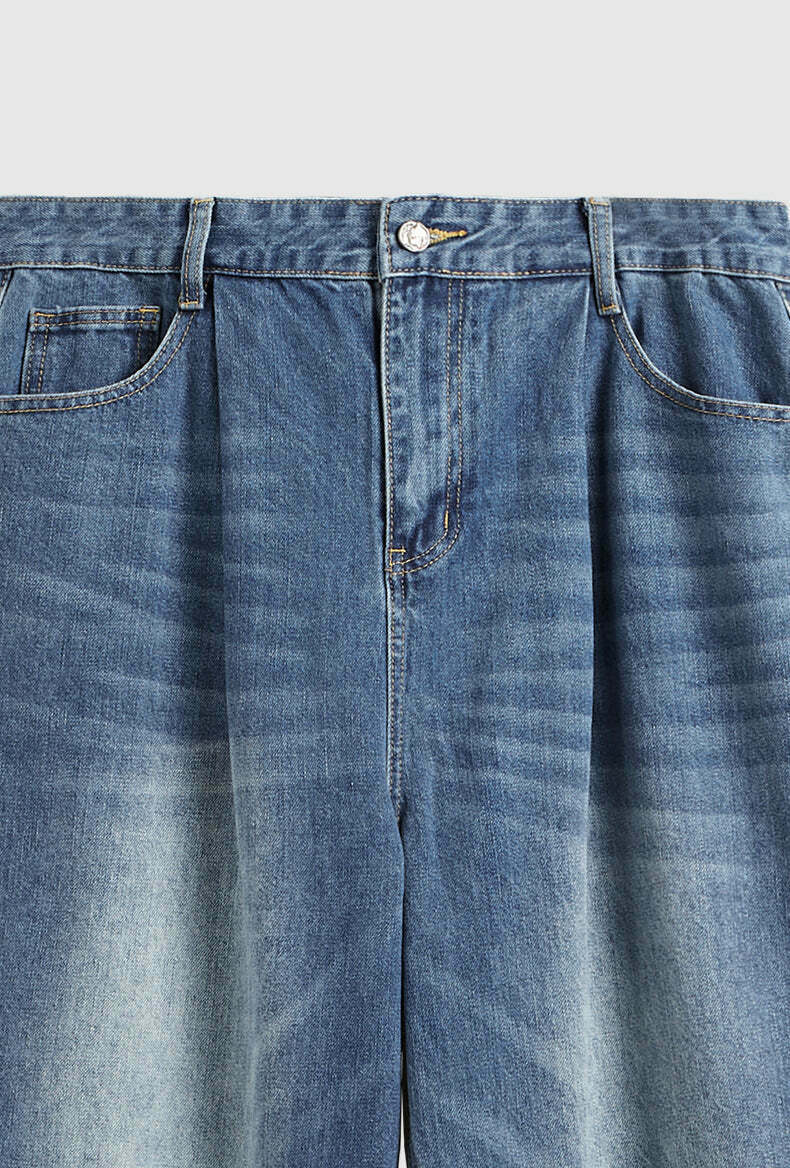 Vintage-Inspired Y2K Wide Leg Denim Jeans for Women - Coquette Aesthetic with a Grunge Twist