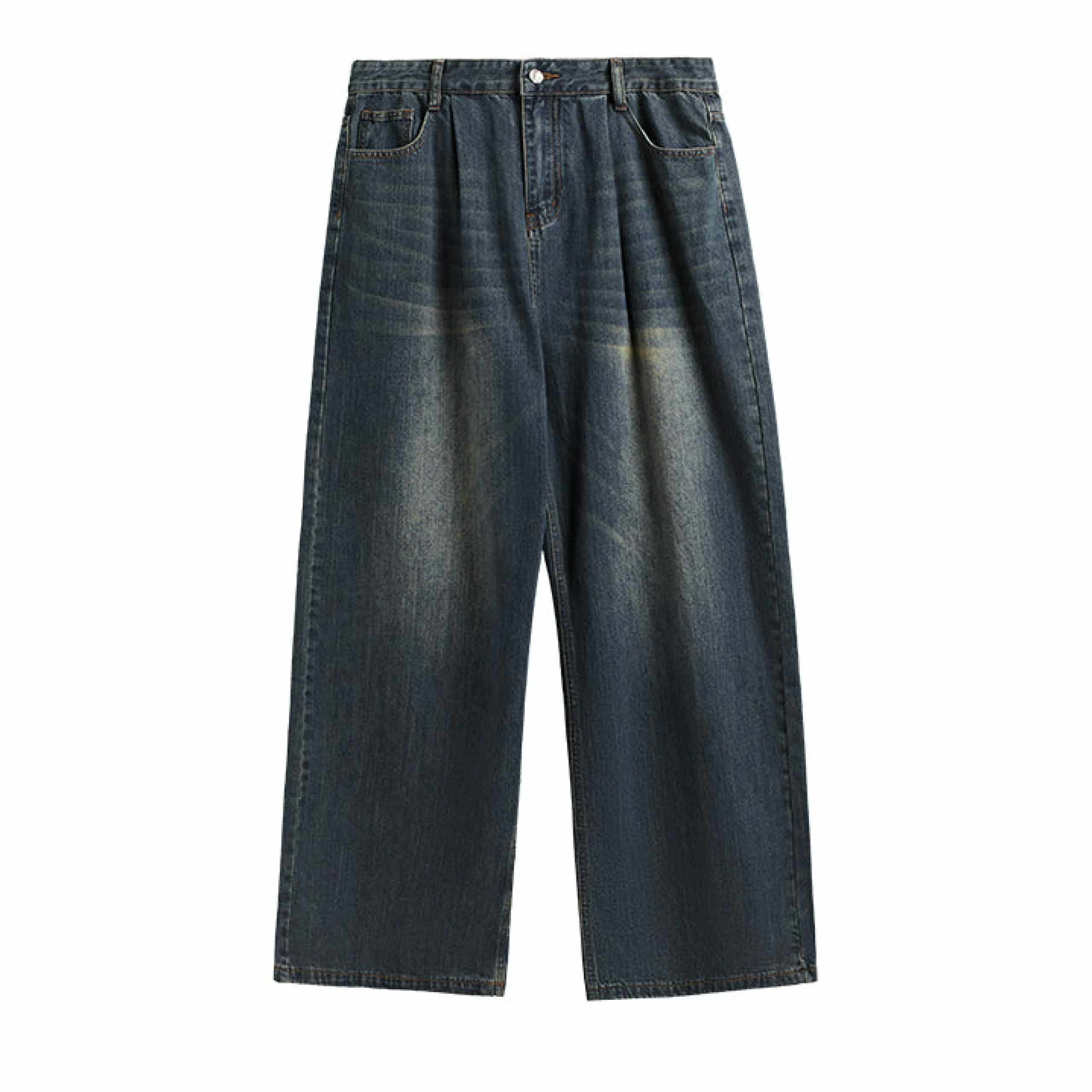 Vintage-Inspired Y2K Wide Leg Denim Jeans for Women - Coquette Aesthetic with a Grunge Twist
