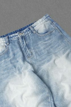 Vintage-Inspired Y2K Wide Leg Jeans for Women - Coquette Aesthetic with a Grunge Twist