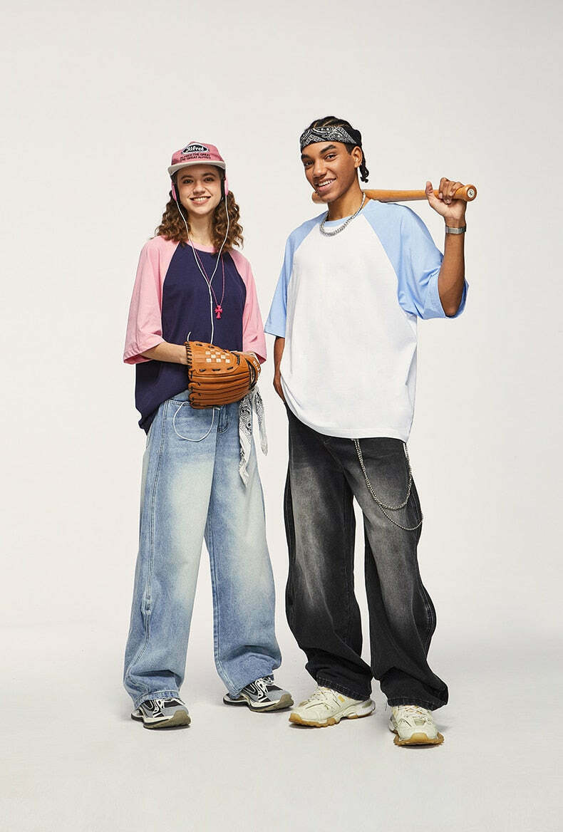 Vintage-Inspired Y2K Wide Leg Jeans for Women - Coquette Aesthetic with a Grunge Twist Vintage-Inspired Y2K Wide Leg Jeans for Women - Coquette Aesthetic with a Grunge Twist