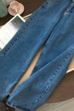 Vintage-Inspired Y2K Wide Legged Jeans for Women - Coquette Aesthetic with a Grunge Twist