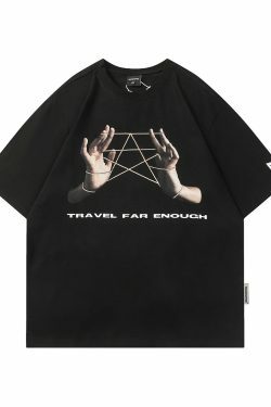 Vintage 'Cats Cradle Star' Graphic Tee - Y2K Aesthetic Fashion for Women