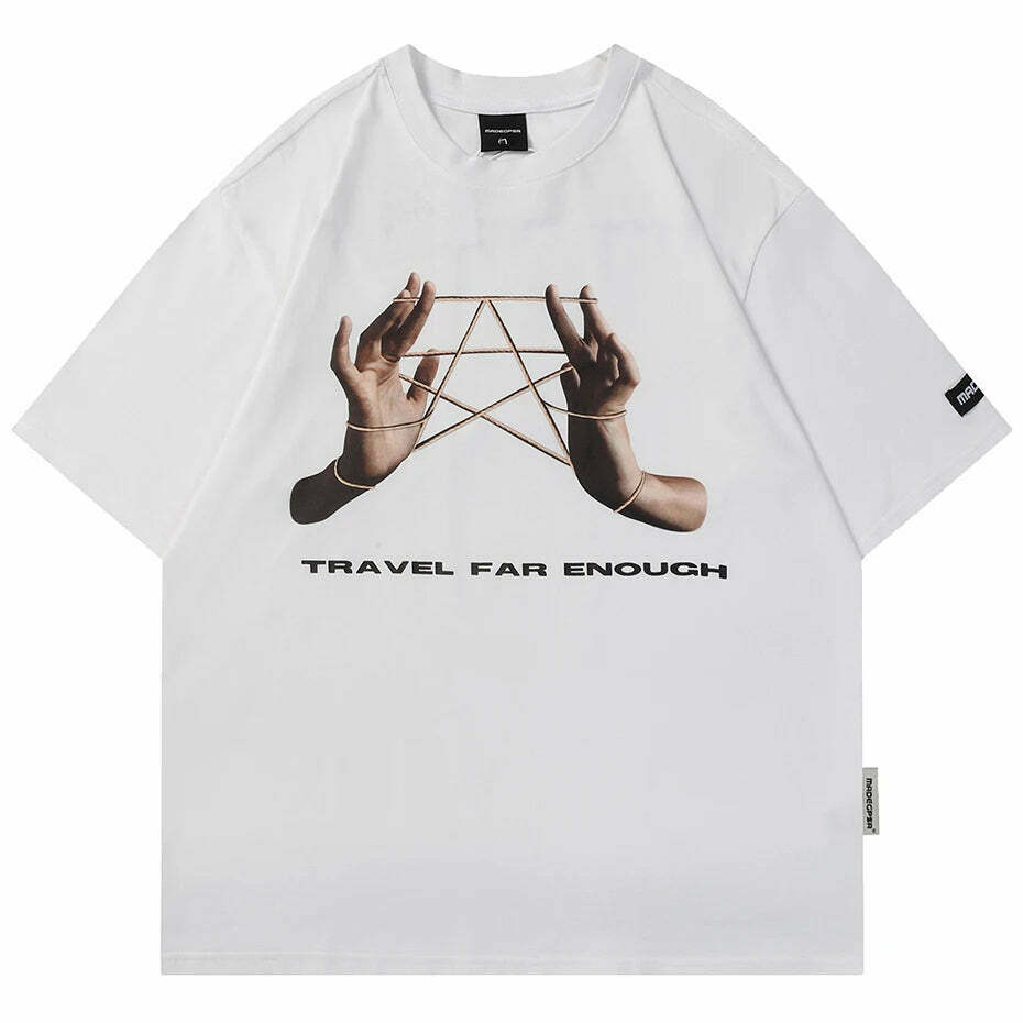 Vintage 'Cats Cradle Star' Graphic Tee - Y2K Aesthetic Fashion for Women