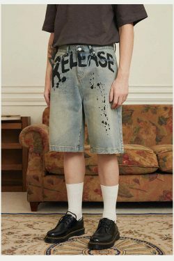 Vintage 'Release' Painted Y2K Cargo Skirt - Coquette Aesthetic Grunge Style