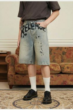 Vintage 'Release' Painted Y2K Cargo Skirt - Coquette Aesthetic Grunge Style