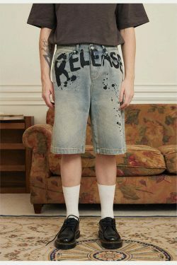 Vintage 'Release' Painted Y2K Cargo Skirt - Coquette Aesthetic Grunge Style