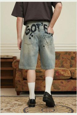 Vintage 'Release' Painted Y2K Cargo Skirt - Coquette Aesthetic Grunge Style